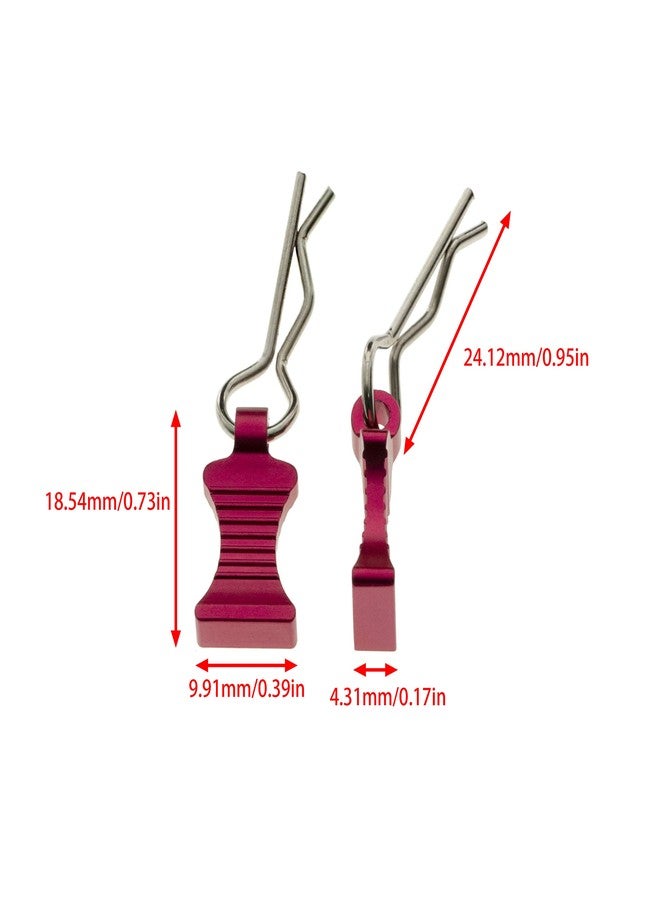 Treehobby 8PCS Car Body Clips Pins, Body Shell Clip Pin, Metal Body Clips Pins with Pull Tabs Compatible with 1/8 1/10 1/12 Traxxas Axial Redcat Arrma Losi Tamiya HPI HSP SCX10 TRX4 SCX10 RC Car(Red) - Image 4